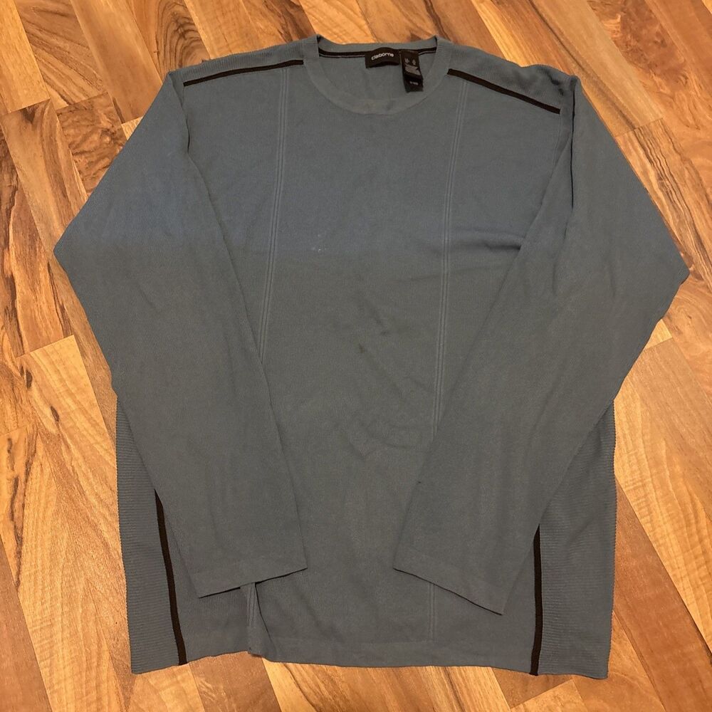 Navy Blue Athletic Breathable Light Claiborne Knit Longsleeve Size XL